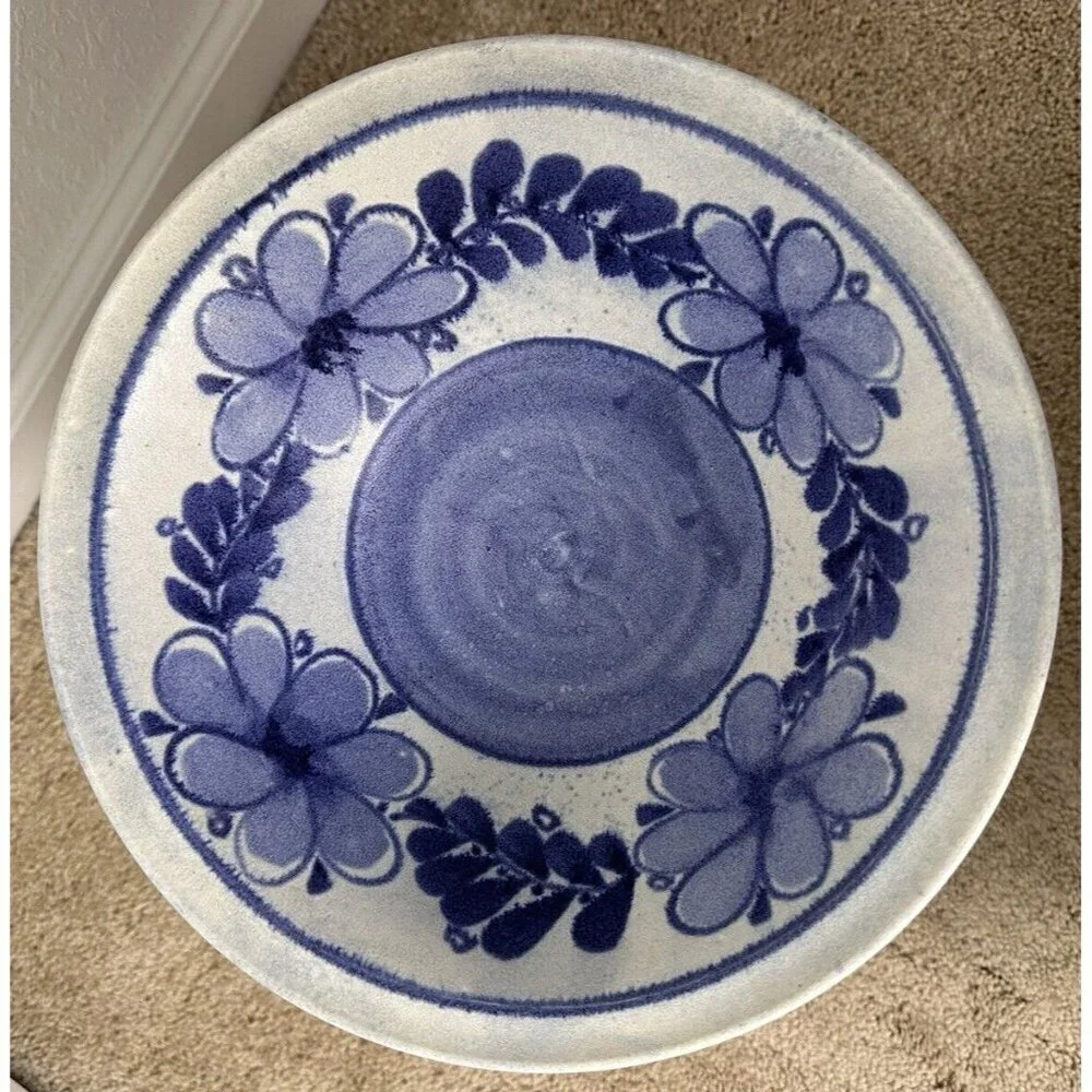 Vintage Rob Bartee 1996 Pottery‎ Large Bowl Floral
